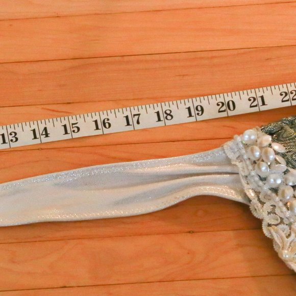 Blue-White-Silver Hand Crafted Belly Dance Top - Picture 7 of 9